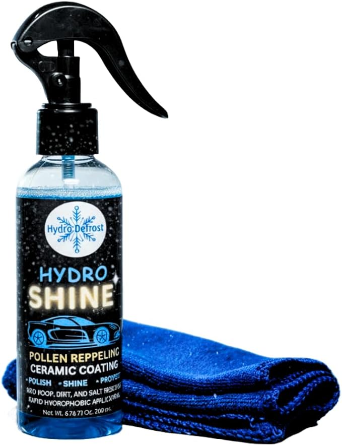 HydroShine EZ Instant Nano-Ceramic Spray Kit (3 Pack) – Rapid 20 Min Application - Streak Free, No Hassle Shine/Protection. Hydrophobic. UV. Pollen. Dirt. Bird Poop. 1 Bottle = 2 Coatings = 2 Months
