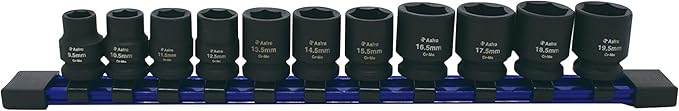 Astro Tools 78311 11-Piece 3/8" Drive 1/2 Size Socket Set - 9.5-19.5mm for Undersized, Swollen or Damaged Hardware
