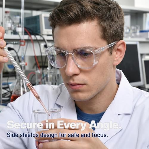 MORK&SUKY Safety Glasses, Stylish Goggles With No Fog Lense, Alternatives To Regular Protective Eyewear For Lab and Nursing.