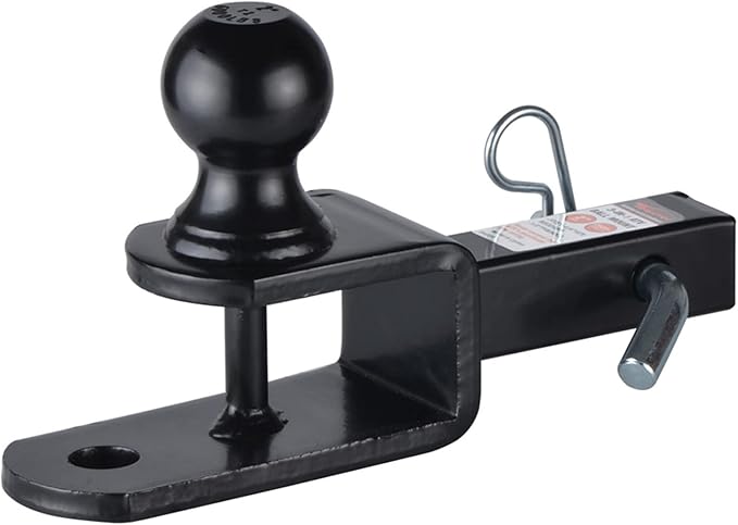 84031 Towever ATV Hitch Ball Mount 2 inch Ball with 1-1/4 inch Solid Shank, with 1/2 inch Pin & Clip, Rated 2000 lbs