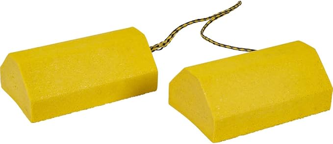 Buyers Products WC9642Y Yellow Small Wheel Chock Set, Lightweight Composite Construction, 32.75 Inch Rope, Ideal for Vehicle Maintenance and Storage, Aviation and Tractors