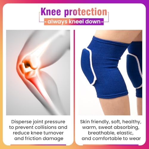 Volleyball Knee Pads,Knee Pads for Women,Men,Kids,Girls,Knee Brace for Basketball Volleyball Football Dance Yoga Tennis Running Cycling Workout Climbing (Blue, Small)