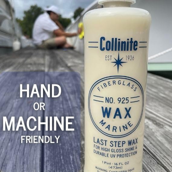 Collinite 925 Wax- Marine/RV Carnauba + Polymer Wax Sealant for Long-Lasting Fiberglass Protect. Easy to use +DA Friendly. Prevents Oxidation + High Gloss Shine+UV Protection (16 fl oz) - 3 Pack
