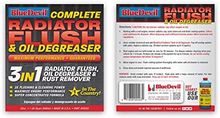 BlueDevil Products 00203 Radiator Flush & Oil Degreaser - 1 Quart (Pack of 2)