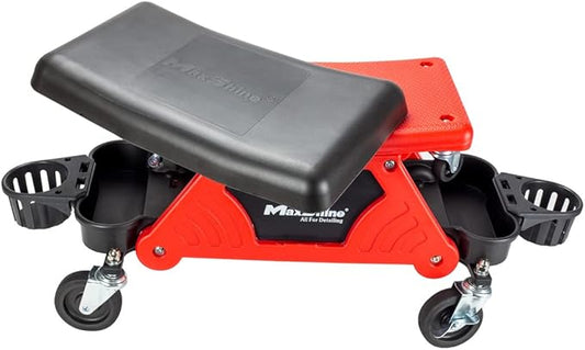 Maxshine Detailing Creeper Seat with Built-in Storage – 2-in-1 Modular Rolling Garage Stool with Tool Tray – Mechanic Shop Seat for Car Detailing, Polishing, Repairs & Auto Care
