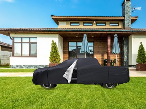 Car Cover Custom Fit for Toyota Tundra 2007-2026,6 Layers Truck Cover Waterproof All Weather for Automobiles,Outdoor Full Exterior Cover Black,Up to 233.6 inch, 5.5 Bed Length