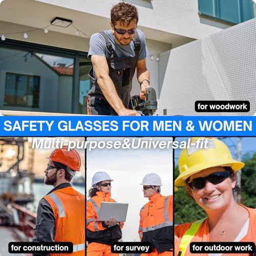 Safety Glasses Ansi Z87.1 Clear Safety Glasses Bulk Impact Scratch Resistant Lens Protective Eyewear for Men Women
