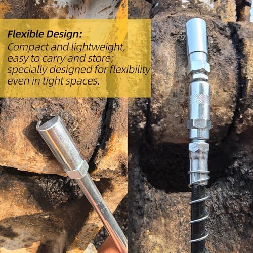 Grease Gun Push on Coupler with 1/8 Inch NPT Threads, Match with 1/8 Inch NPT Grease Hose