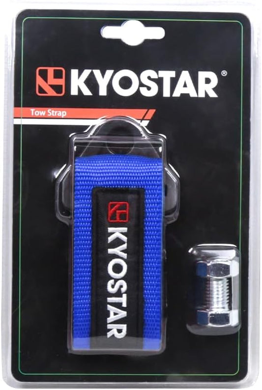 Kyostar Universal Racing Tow Strap for Front or Rear Bumper Towing Hooks, High Strength Tow Straps, Upgrade Version (Blue)