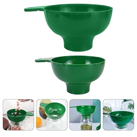 Alipis Wide Mouth Kitchen Funnel Set for Mason Jars and Bottles 6.41X4.76X2.99 Inch Plastic Canning Funnels for Jam Oil Salad Dressing and Beverage Transfer