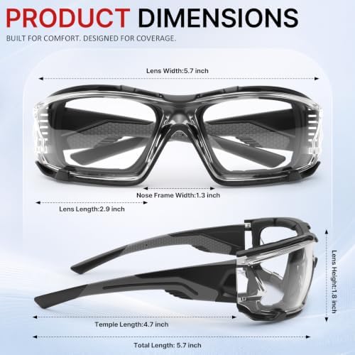12 Pack Safety Glasses for Men, Bulk Pack Clear Protective Eyewear for Work