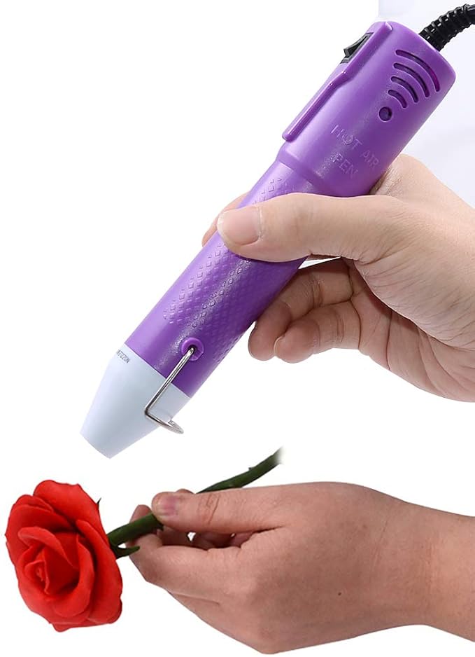 Heat Gun,mofa Embossing Mini Heat Gun,Hot Air Gun For Craft with Stand For DIY Embossing And Acrylic Paint Dryer,Multi-Purpose Electric Heating Nozzle 150W 110V(Purple)