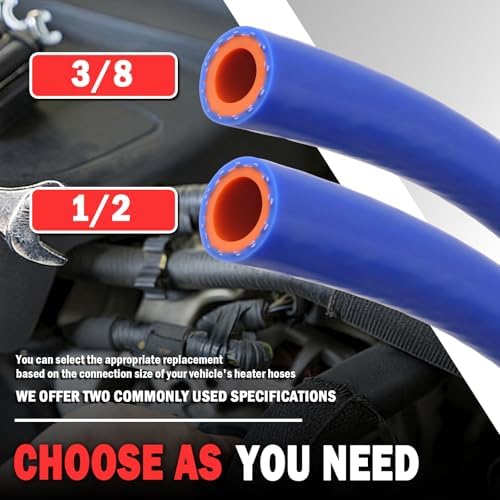 5Ft x 1/2" ID Silicone Heater Hose,Reinforced High Temp Silicone Hose Kit with 5 Clamps,Flexible Coolant Radiator Vacuum Line for Engine Coolant/Antifreeze/Air/Water
