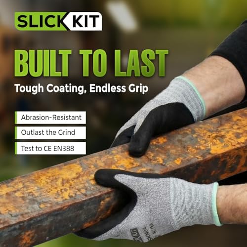 MicroFoam Nitrile Coated Work Gloves 6 Pairs, Superior Grip & Dexterity, Seamless Knit Liner, Breathable, Versatile