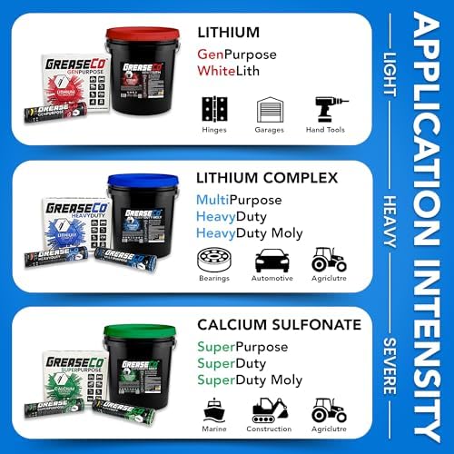 HeavyDuty Moly Grease Tubes, 10 Cartridges for Grease Gun | Axle | Ball and Joint | 5th Wheel | 3% Molybdenum | Automotive | Tractor | CV Joint | Spline | Lithium EP Cartridges | NLGI 2