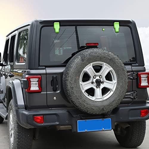 Rear Tail Door Window Hinge & Rain Wiper Nozzle Decorative Cover Fit for 2018-2025 Jeep Wrangler JL JLU(Green)