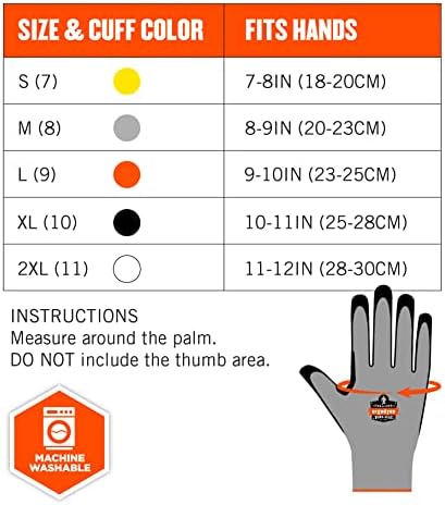 Nitrile Coated Work Gloves, Cut Resistant Level A3, Grip For Wet or Dry Enviroments, Ergodyne ProFlex