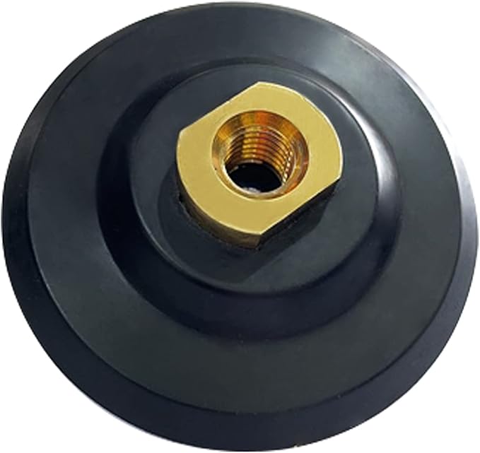 Rubber Backer Pad 4" Hook and Loop Rubber Backing Pad for Countertop Wet Dry Polishing - Arbor 5/8" 11, 4 Inch