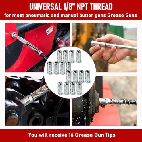 16P for Milwaukei Grease Gun Coupler Tips 1/8" NPT work pressure:10,000 PSI