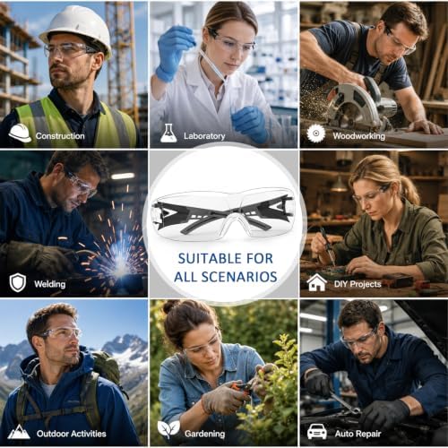 TBET 30 Pack Clear Safety Glasses Bulk, ANSI Z87.1& UV Protection Glasses