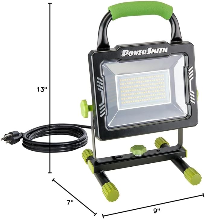 POWERSMITH 10,000 Portable LED Work Light with Metal Housing and Stand, Impact Resistant Lens, and 5 Year Warranty (PWLS100H)