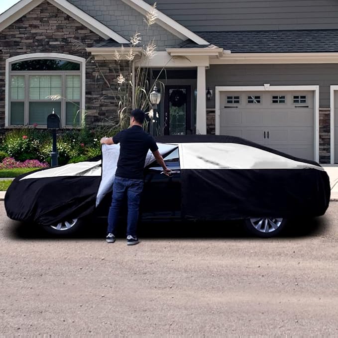 Titan Premium Multi-Layer PEVA Car Cover for Sedans 186-202". Waterproof, UV Protection, Anti-Scratch Protective Lining, Driver-Side Zippered Opening. Fits Camry, Accord and More.
