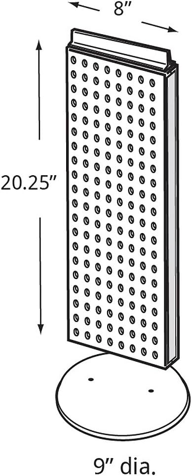 Azar 700509-WHT Pegboard Two-Sided Non-Revolving Counter Display, White Solid Color