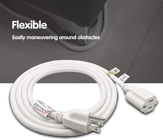 FIRMERST 1875W Heavy Duty Extension Cord 6 Feet 14 AWG 15A White