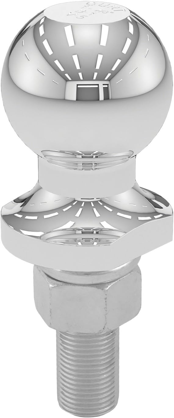 CURT 40063 Chrome Trailer Hitch Ball, 2,000 lbs, 1-7/8-Inch Diameter, 3/4 x 2-1/8-Inch Shank