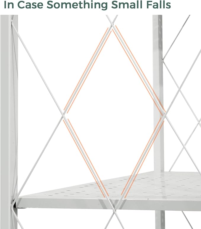 DEANIC 5-Shelf Folding Bookcase with Wheels, Rolling Bookshelf Heavy Duty Storage Shelves, Freestanding Metal Wire Shelving Unit for Living Room, Office, Kitchen, Basement, Pantry (Grey)