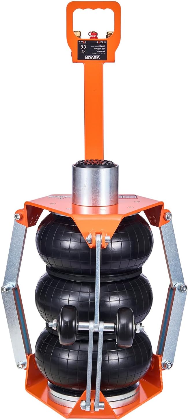 VEVOR Air Jack with Support Rod, 3 Ton/6613 lbs Triple Bag Air Jack, Lift Up to 18.5 inch with Heightened Column & Adjustable Handle, 1-6 s Fast Lifting Pneumatic for Car, SUV, Pickup Truck