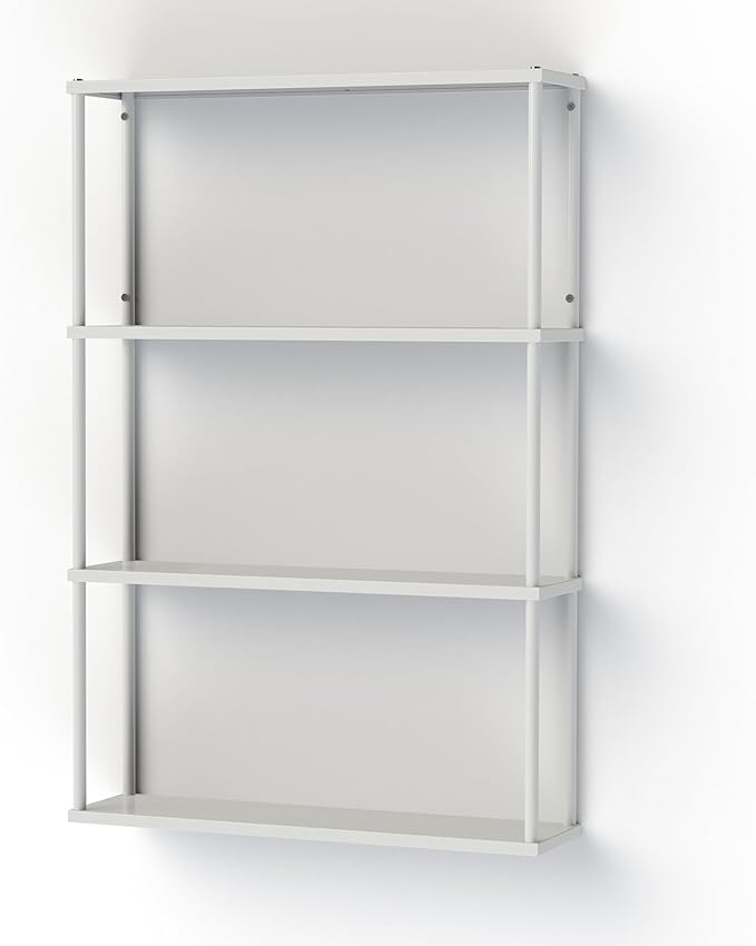 Mango Steam Wall-Mounted Steel Shelving Unit for Kitchen, Storage or Display Use - White - (36" H X 24" W X 6" D)