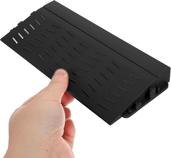 Cabilock Robot Vacuum Threshold Ramp, 7.9" Modular Rubber-Like Plastic Splicing Ramp for Doorways, 0.8" Rise Step Protector Compatible with Roborock, Narwal (Black)
