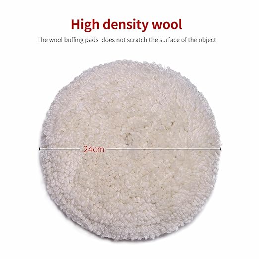 Gracefur 7" Double Sided Wool Buffing Pad for Buffing, Polishing, Cutting & Compounding - 2 Sided 7 Inch 100% Natural Wool Polishing Pad for Car, Marine, RV & Trucks