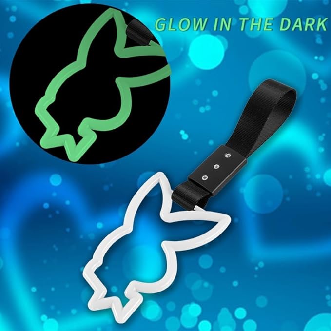 Rabbit Bunny TSURIKAWA Ring JDM Drift Toy Handle Strap Tow (Glow in The Dark)