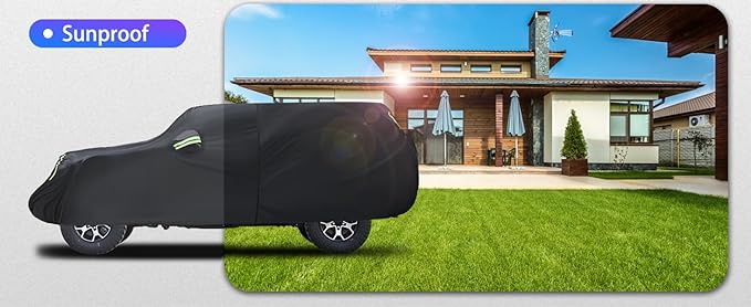 Car Cover Custom Fit for Jeep Wrangler 4 Door 2006-2026,6 Layers Truck Cover Waterproof All Weather for Automobiles,Outdoor Full Exterior Cover,Rain, Sun, Wind Protection,Black