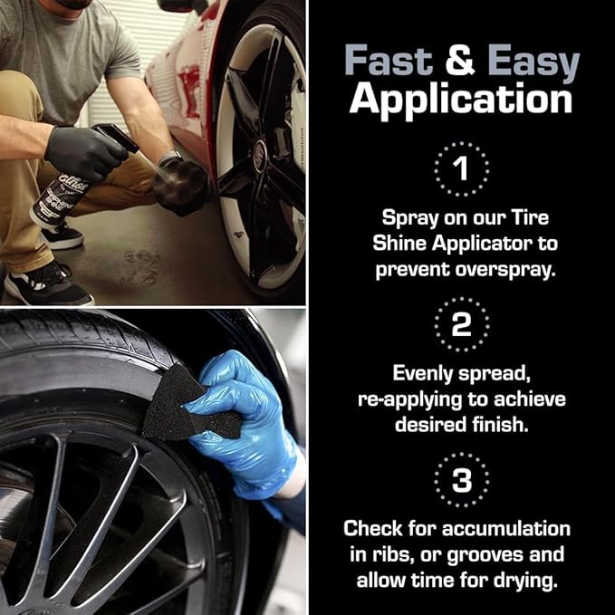 Ethos Graphene Shine - Trim & Tire Shine Spray, High Sheen, Non Greasy, Sling Free Finish! Conditions and Protects Rubber with UV Protection (16 Oz - 2Pack)