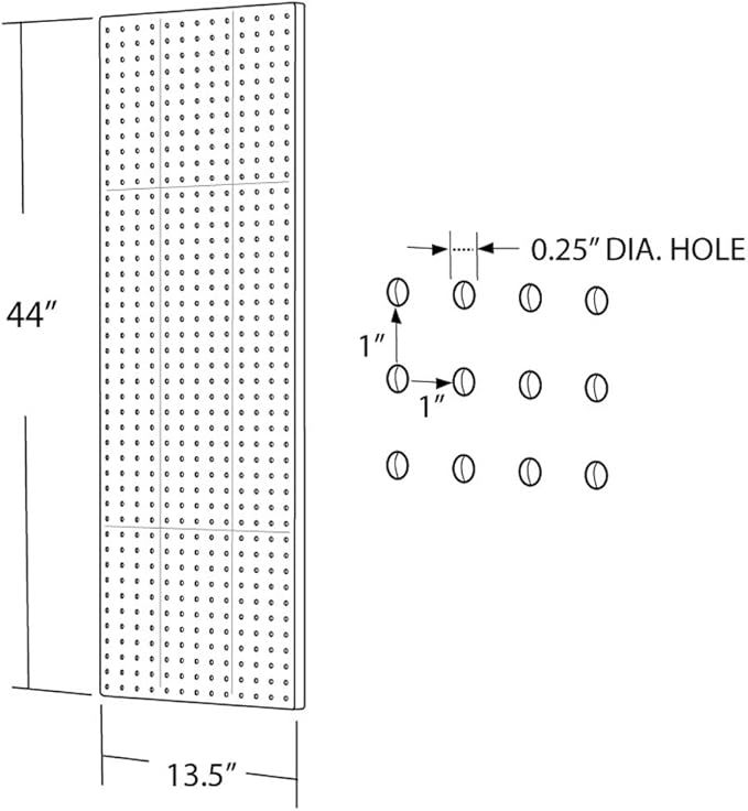 Azar 771344-CLR Pegboard 1-Sided Wall Panel, Clear Translucent Color, 2-Pack