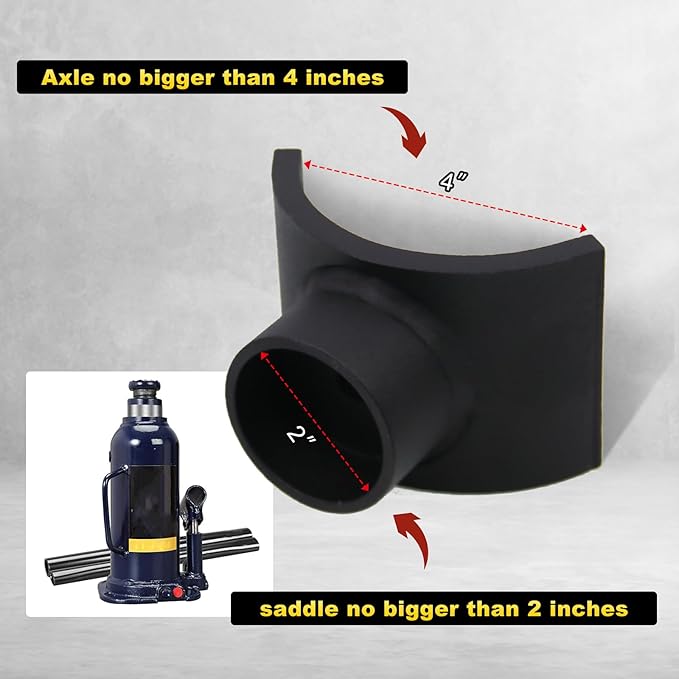 RYANSTAR RACING 4" Lifting Axle Saddle Axle Adapter Compatible with Hydraulic Jack Bottle Jack Floor Jack Made of Stell Black