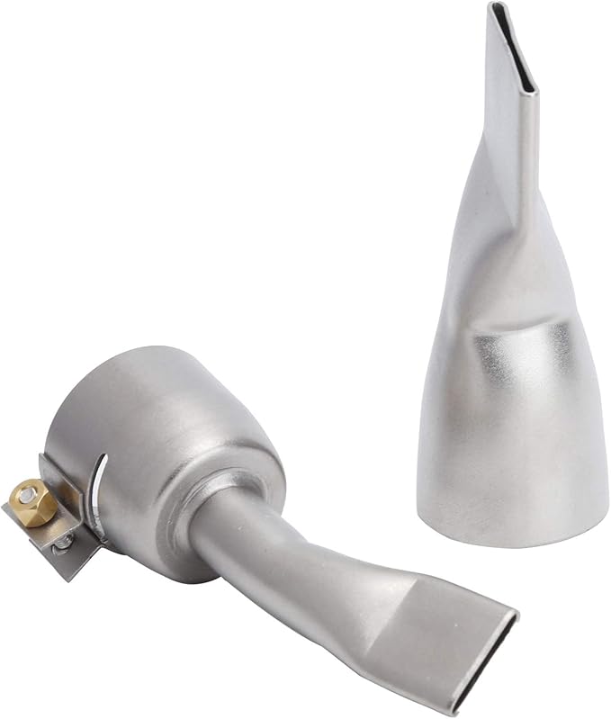 Welding Gun Nozzle 2Pcs Flat Welder Tip Heat Gun Nozzles, Stainless Steel Hot Air Gun Nozzle 20mm Small 40mm Large Tip for Welder Tool, Flat Tip Heat Gun Nozzle for Plastic Welding