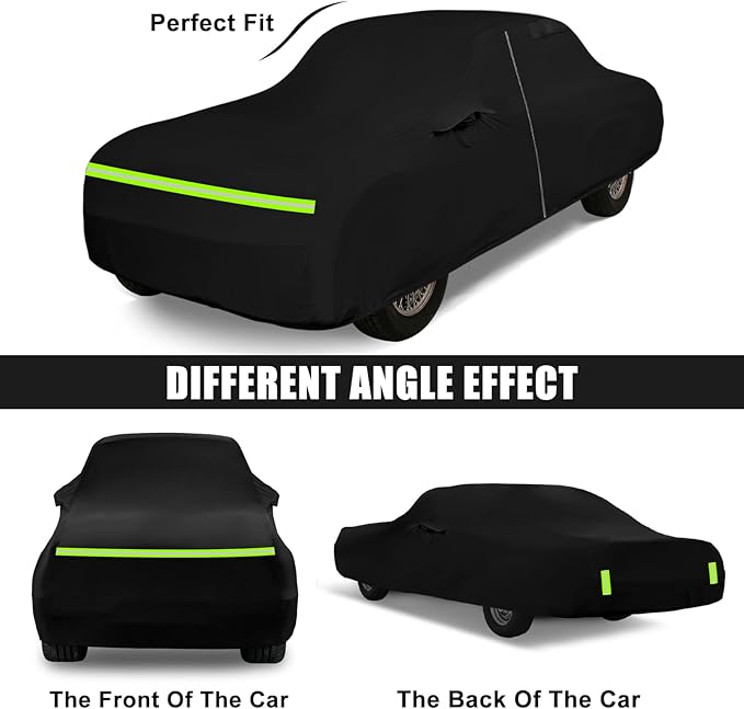 Waterproof Car Cover Compatible with 2004-2008 Chrysler Crossfire Accessories, All Weather Classic Car Covers with Inner Cotton&Zipper Door for Snow Rain Protection
