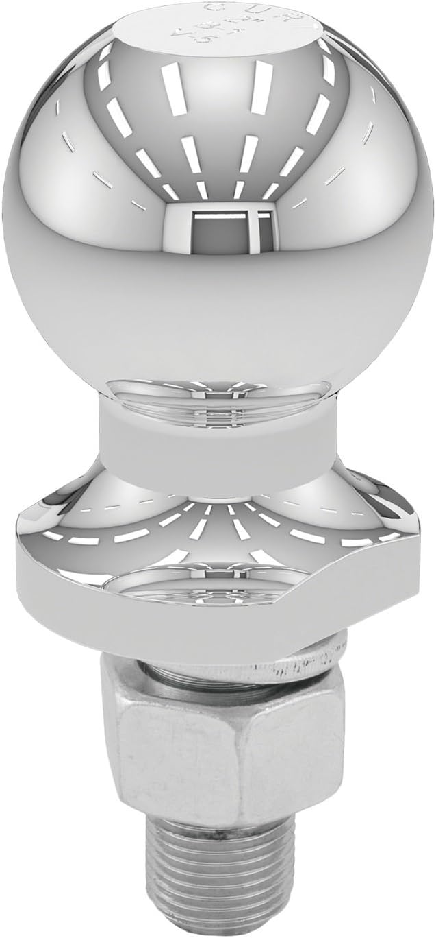 CURT 40003 Chrome Trailer Hitch Ball, 3,500 lbs, 2-Inch Diameter, 3/4 x 1-3/4-Inch Shank, Universal Fit (Pack of 2)