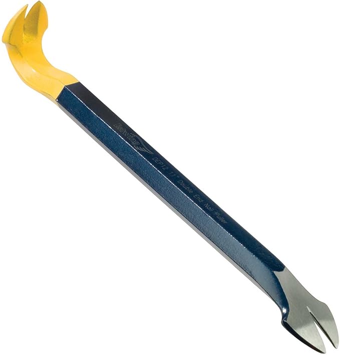ESTWING Nail Puller - 12" Double-Ended Pry Bar with Straight & Wedge Claw End - DEP12,Blue