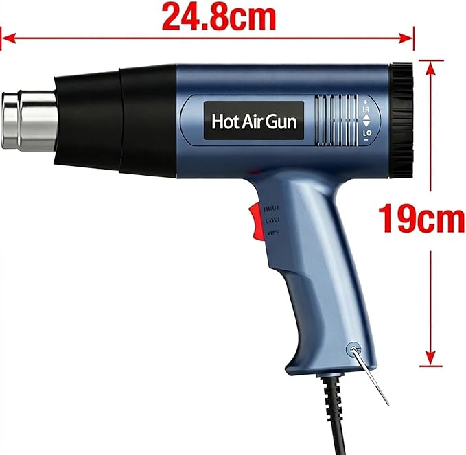 Heat Air Gun 1500W 140℉-1112℉(60℃- 600℃),Variable Temperature Control Overheat Protection with 4 Nozzles for Crafts, Shrinking PVC, Stripping Paint