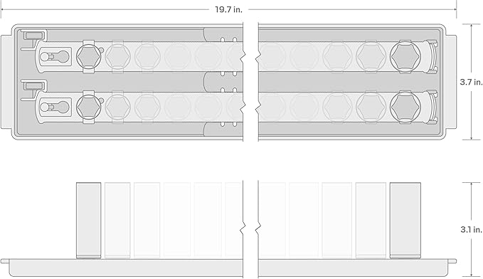 TEKTON 3/8 Inch Drive 6-Point Socket Set with Rails and Tray, 38-Piece (6-24 mm) | SHD91211