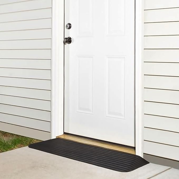 Ruedamann 1-1/2“ RiseThreshold Ramp, Durable Solid Rubber with 2200lbs Load Capacity, Non-Skid and Anti-Slip Surface, Wheelchair Ramp for Doorways and Bathroom