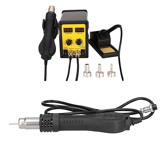 Hot Air Gun Handle, Mini Heat Gun Handle for Soldering Desoldering8-Hole 4-Core Replacement Tool for Professional Welding Repair