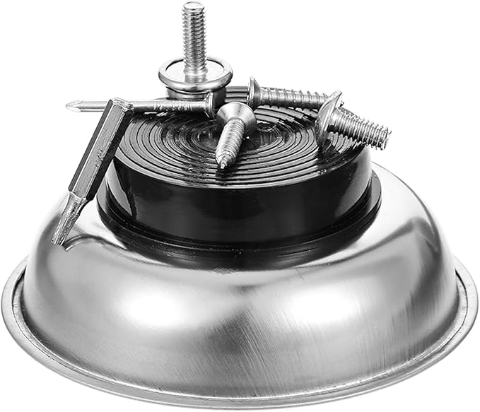 12 Pcs 3" Round Magnetic Bowl Trays Set, Round Magnetic Parts Bowl, Stainless Steel Magnet Tool Tray Parts Holder for Screws, Sockets, Bolts, Pins, Mechanic's and Automotive