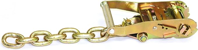Mytee Products 8 Point Roll Back Vehicle Tie Down Kit with Chain Extension on Both Ends - 18 FT Straps, Ratchet Handles - Working Load Limit 3333 LB - Tow Truck Straps Car Hauler Tie Down System
