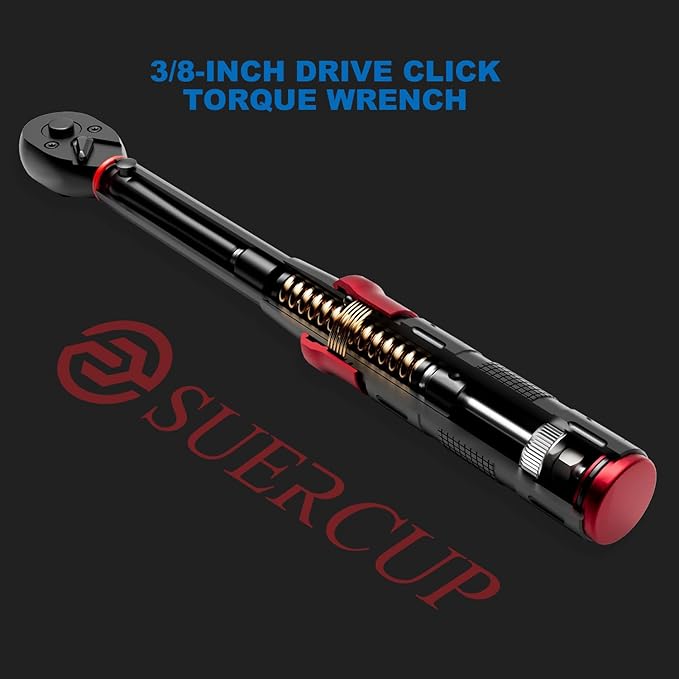 3/8-Inch Drive Click Torque Wrench - 5-45 Ft-Lb/6.8-61Nm, Dual-Direction Adjustable 72 Tooth Click Torque Wrench for Bike, Motorcycle and Car Repair